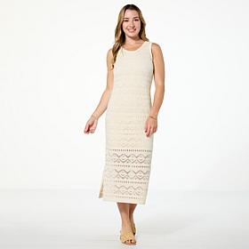 Tower Hill by Christie Brinkley Pointelle Sweater Knit Tank Dress