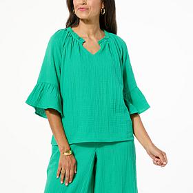 Tower Hill by Christie Brinkley V-neck Pullover Blouse