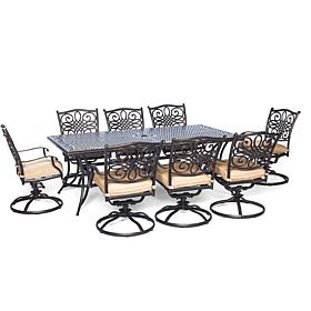 Traditions 9pc Outdoor Dining Set -Eight Swivel Rockers