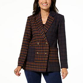 TWRHLL by Christie Brinkley Double-Breasted Blazer with Patch Pockets