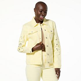 TWRHLL by Christie Brinkley Eyelet Embroidered Denim Jacket