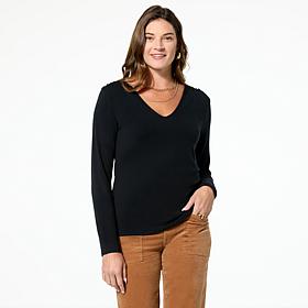 TWRHLL by Christie Brinkley V-Neck Long-Sleeve Top