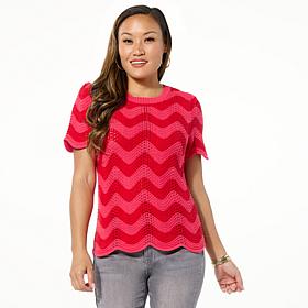 TWRHLL by Christie Brinkley Wavy Stripe Sweater