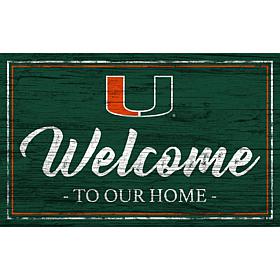 University of Miami Team Color Welcome Sign - 11x19"