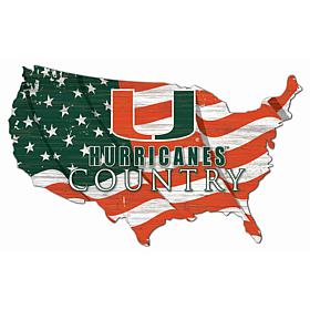 University of Miami USA Shape Flag Cutout