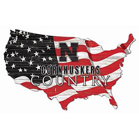 University of Nebraska USA Shape Flag Cutout