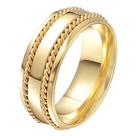 Van Heusen Men's Two-Cable Patterned Band Ring