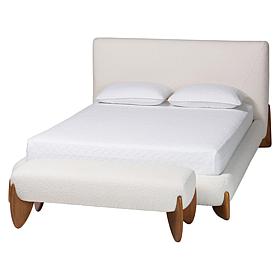 Vinicio Mid-Century Modern Bedroom Set with Bed & Bench