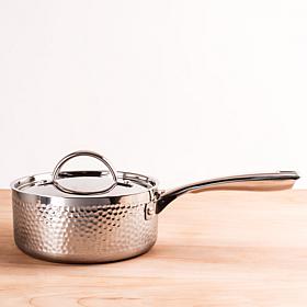 Vintage Hammered Tri-Ply 18/10 Stainless Steel 8" Saucepan 3qt. wit...