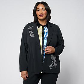 Vivica A. Fox Collection Luxe Knit Embellished Blazer 