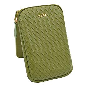 VYBZ Luxe Basketweave Faux Leather Magnetic Pocket Pal Pouch