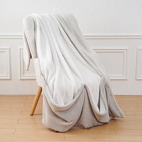 Warm & Cozy Plush and Sherpa 60" x 70" Throw with Foot Pocket