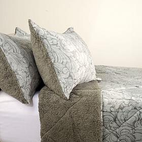 Warm & Cozy Plush Printed Comforter Set Full/Queen