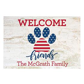 Welcome Friends Patriotic Paw Print Standard Doormat