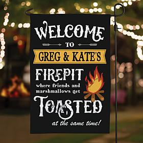 Welcome To Our Firepit Personalized Garden Flag