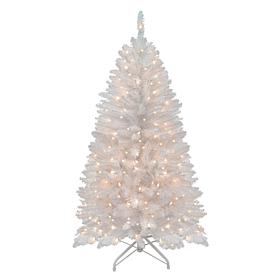 White Franklin Fir 4-1/2' Artificial Christmas Tree with Clear Lights