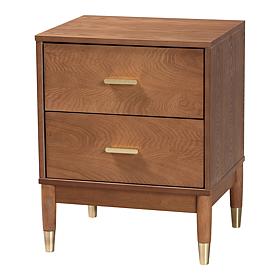Wholesale Interiors Baxton Studio Mandolin Walnut Nightstand
