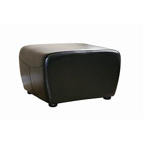 Wholesale Interiors Bicast Leather Ottoman with Rounded Sides