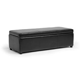 Wholesale Interiors Dennehy Bonded Leather Ottoman