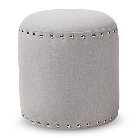 Wholesale Interiors Rosine Fabric Upholstered Nail Trim Ottoman