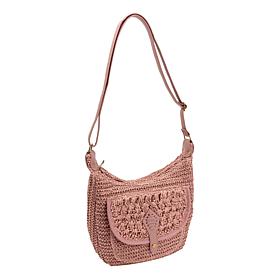 Wildflower Straw Montana Crossbody Hobo with Adjustable Strap