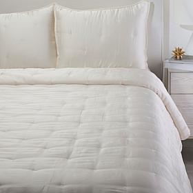 Wynne Home 3-Piece Vanilla Satin Quilt Set - Full/Queen