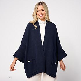 WynneCollection Cotton-Blend Chunky Knit Drama Topper