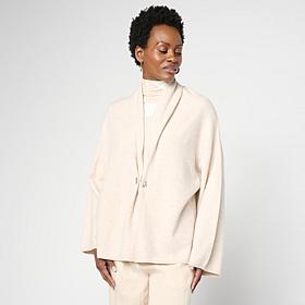 WynneCollection Draped Cardigan with Cuff Link Closure