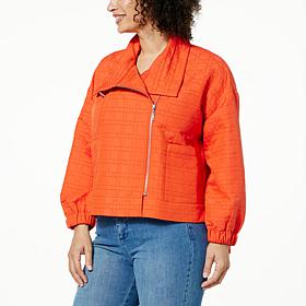 WynneCollection Jacquard Long-Sleeve Spring Jacket