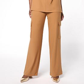 WynneCollection Luxe Crepe Clean Cargo Straight Pant