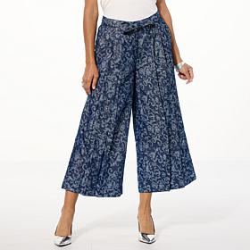 WynneCollection Metallic Denim Jacquard Pant