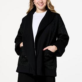 WynneCollection Mixed Media Shawl Collar Topper