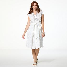 WynneCollection Novelty Clip Jacquard Sleeveless Dress