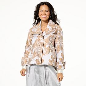 WynneCollection Occasion Floral Jacquard Swing Jacket