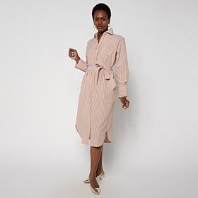 WynneCollection Oxford Duster Shirt Dress