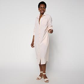 WynneCollection Oxford Duster Shirt Dress
