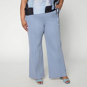 WynneDenim Straight-Leg Denim Pant with Pin Tuck