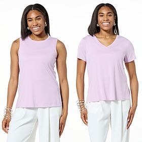 WynneLayers 2-pack Micro-Rib Tee & Tank Set