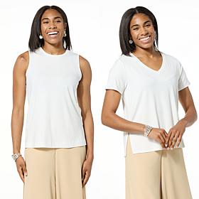 WynneLayers 2-pack Micro-Rib Tee & Tank Set