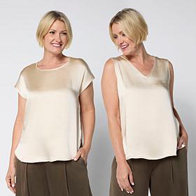 WynneLayers 2-pack Satin Tee & Tank Set