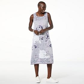 WynneLayers Abstract Print Jacquard Sweater Dress