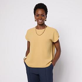 WynneLayers Cap-Sleeve Crew-Neck Top
