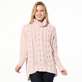 WynneLayers Chenille Open Cable Knit Sweater