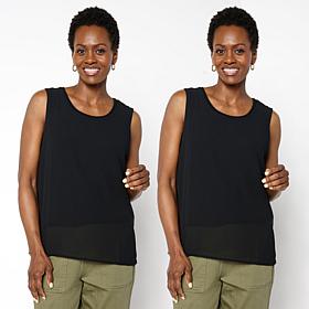 WynneLayers Chiffon and Rayon-Spandex Knit 2-pack Tank Set