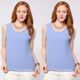 WynneLayers Chiffon and Rayon-Spandex Knit 2-pack Tank Set