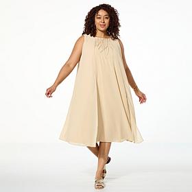 WynneLayers Chiffon Overlay Dress with Embroidery