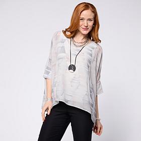 WynneLayers Chiffon Poncho With Detachable Tank