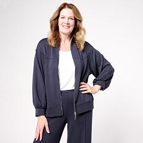WynneLayers Cloud Knit Mock Neck Jacket