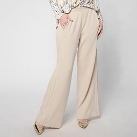 WynneLayers Cloud Knit Pin Tuck Front Wide Leg Pant