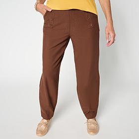 WynneLayers Essential Crepe Knit Lantern Hem Ankle Pant